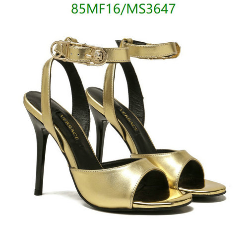 Versace Women's Gold Ankle Strap Sandals - High Heel Open Toe