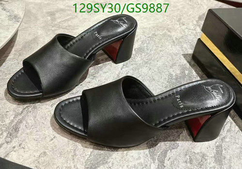 Christian Louboutin Women's Black Leather Mules with Iconic Red Sole