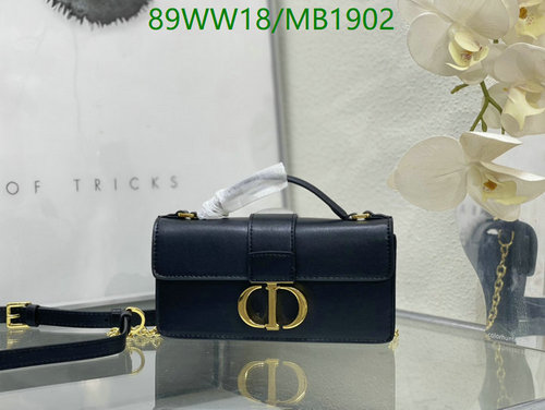 Dior Elegant Black Genuine Leather Shoulder Bag with Gold-Tone CD Logo