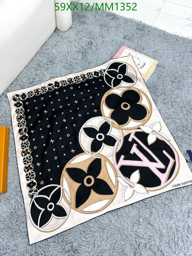 Louis Vuitton Monogram & Floral Silk Square Scarf - Luxurious 90x90CM