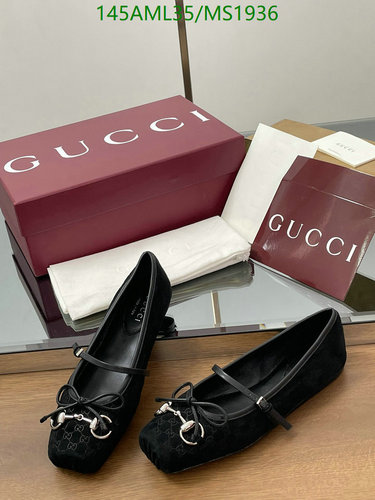 Gucci Women's Black Mary Jane Flats with Horsebit Detail and GG Monogram