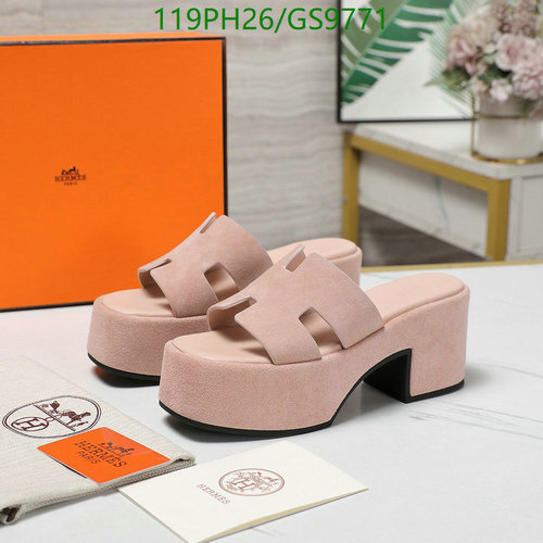 Hermes Women's Chic Pink Suede Platform Sandals - 7CM Block Heel Comfort