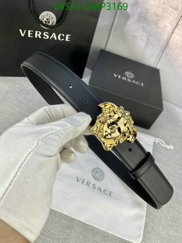 Versace Medusa Head Belt - Luxurious Black Cowhide Leather, 3.0CM Width 1 Versace Medusa Head Belt - Luxurious Black Cowhide Leather, 3.0CM Width