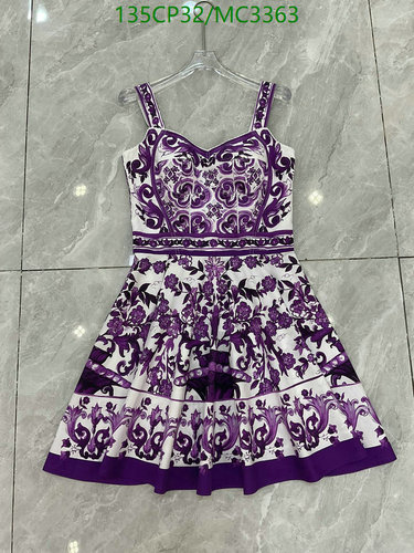D&G Women's Floral Baroque Print Sleeveless Mini Dress - Purple & White