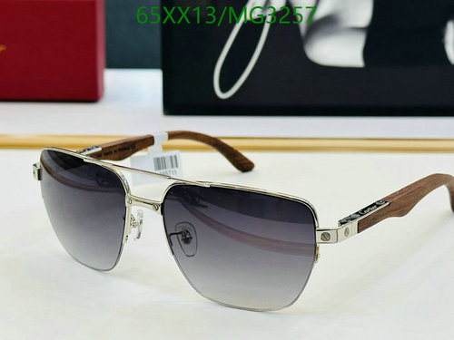 Cartier Aviator Sunglasses with Wooden Arms - Stylish Eye Protection