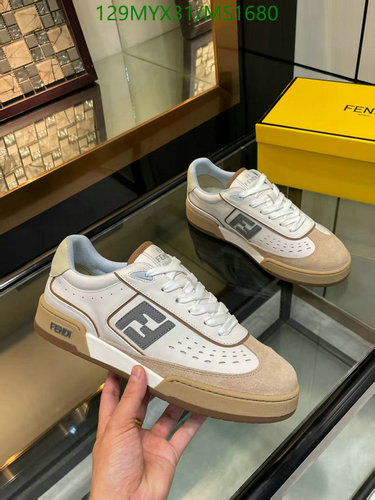 Fendi Unisex Low-Top Sneakers MS1680 - Stylish Cowhide Casual Shoes