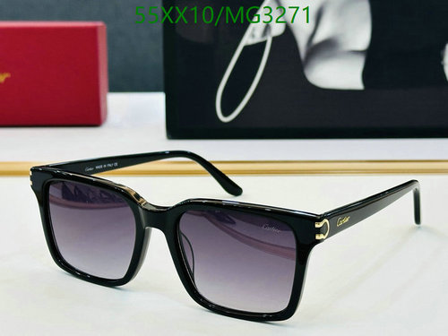Cartier Elegant Black Square Frame Sunglasses for Men & Women MG3271 3 Cartier Elegant Black Square Frame Sunglasses for Men & Women MG3271