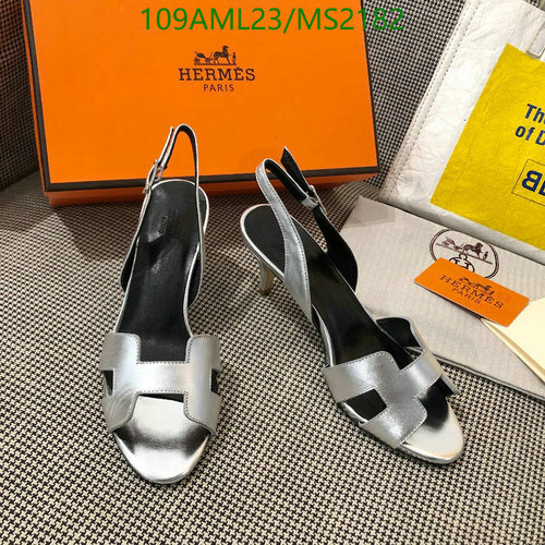 Hermes Women's Slingback Sandals - Silver Cowhide Leather Heels 6CM 4 Hermes Women's Slingback Sandals - Silver Cowhide Leather Heels 6CM