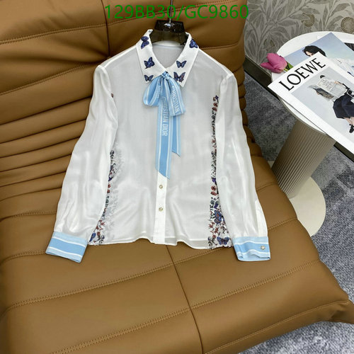 Dior Silk Butterfly Embroidered Blouse with Pussy Bow - Elegant & Chic