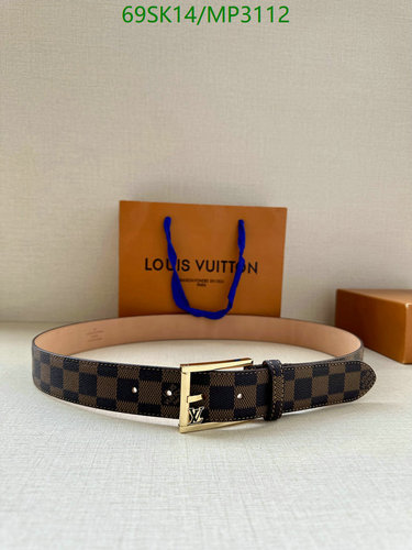 Louis Vuitton Damier Ebene Belt - Classic Cowhide Leather with Gold Buckle 5 Louis Vuitton Damier Ebene Belt - Classic Cowhide Leather with Gold Buckle