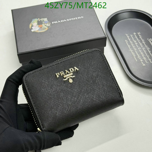 Products 3 Prada Saffiano Leather Zip-Around Wallet - Compact & Stylish for Everyday Use