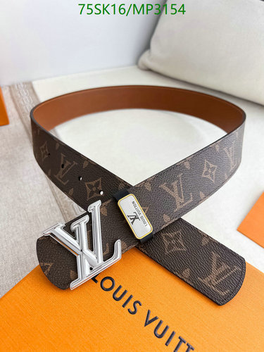 Louis Vuitton Monogram Reversible Belt with LV Initial Buckle, Cowhide Leather 43 Louis Vuitton Monogram Reversible Belt with LV Initial Buckle, Cowhide Leather