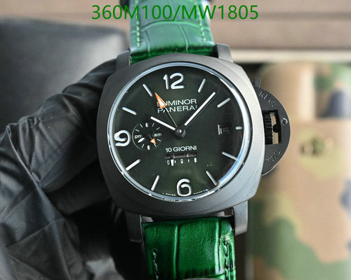 Panerai Luminor 10 Giorni Automatic Watch - 42mm Stainless Steel with Green Strap