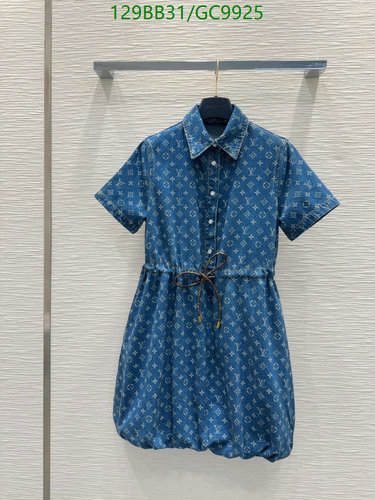 Louis Vuitton Monogram Denim Bubble Dress - Chic & Comfortable Short Sleeve Style