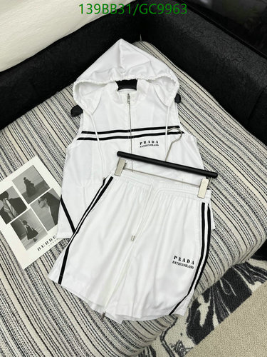 Prada White Cotton Sleeveless Hoodie & Shorts Set - Comfortable & Stylish