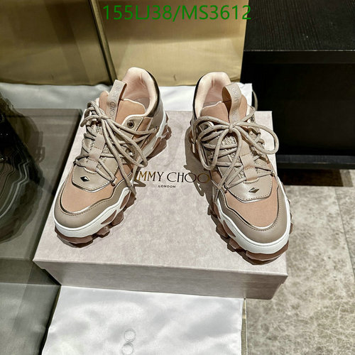 Jimmy Choo Women's Beige Chunky Sole Sneakers - Luxurious Cowhide Trainers