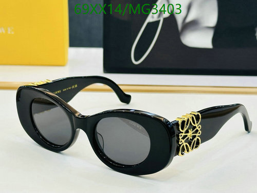 Loewe Luxury Oval Sunglasses for Women - Black Frame with Gold Anagram