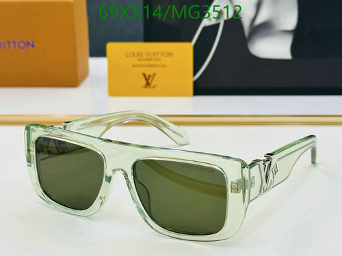 Louis Vuitton Chic Square Sunglasses for Women - Transparent Green Frame