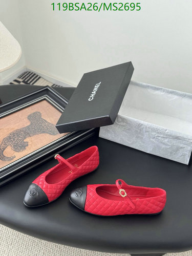 Chanel Quilted Mary Jane Flats in Red with Black Cap Toe - Women's Sheepskin Shoes