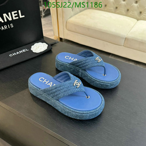 Chanel Women's Denim Platform Sandals - Luxurious Sheepskin Thong Flip Flops