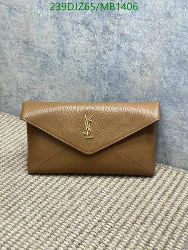 Yves Saint Laurent Envelope WOC Wallet on Chain in Grained Leather