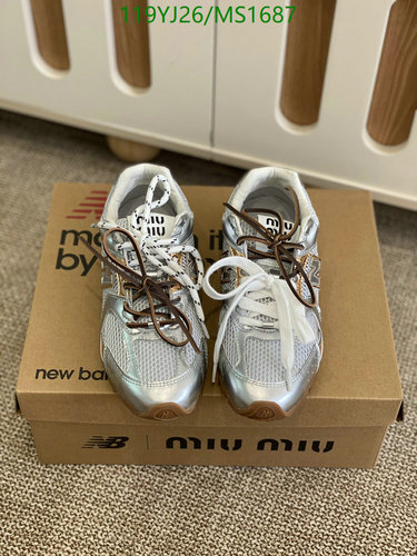 Miu Miu New Balance Women's Silver Metallic Mesh Sneakers - EU 35-41