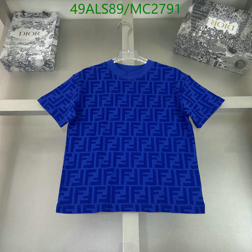 Fendi Kids' Royal Blue FF Logo Short Sleeve T-Shirt - Comfortable & Stylish 3 Fendi Kids' Royal Blue FF Logo Short Sleeve T-Shirt - Comfortable & Stylish