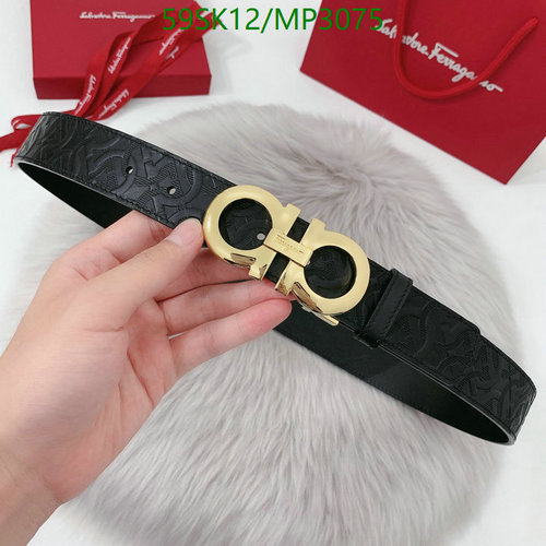 Salvatore Ferragamo Men's Gancini Reversible Belt - Black Cowhide Leather