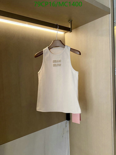 Miu Miu Women's Sleeveless Tank Top with Embellished Logo, White