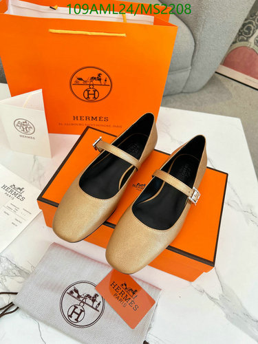 Products 48 Hermes Women's Classic Gold Mary Jane Flats - Luxurious Sheepskin Leather Shoes