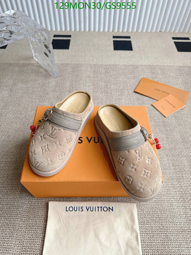 Louis Vuitton Women's Monogram Suede Mules - Luxurious Comfort Slip-On Shoes