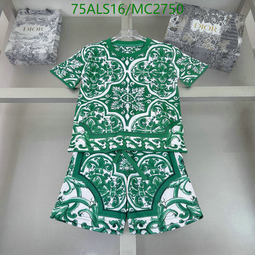 D&G Kids Green Majolica Print T-Shirt & Shorts Set - Comfortable Cotton Blend