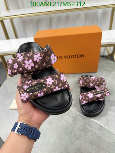 Louis Vuitton Monogram Bloom Sandals with Fabric & Sheepskin for Women 3 Louis Vuitton Monogram Bloom Sandals with Fabric & Sheepskin for Women