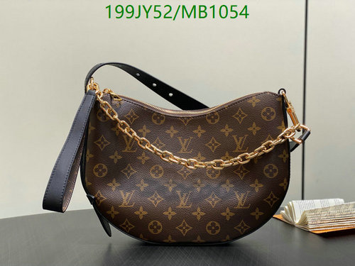 Louis Vuitton Croissant Bag: Coated Canvas & Leather Shoulder Bag, Model 15056