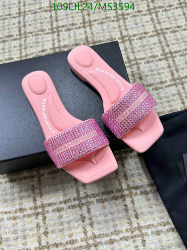 Alexander Wang Women's Pink Crystal Slide Sandals for Effortless Style