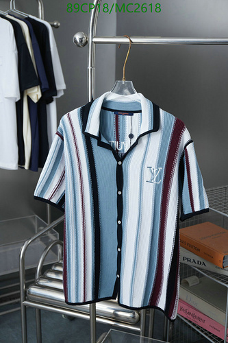 Louis Vuitton Stylish Striped Knit Polo Shirt for Men - Short Sleeve Casual Top
