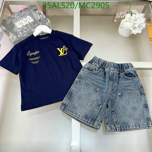 Louis Vuitton Kids' T-Shirt & Denim Shorts Set - Stylish & Comfortable