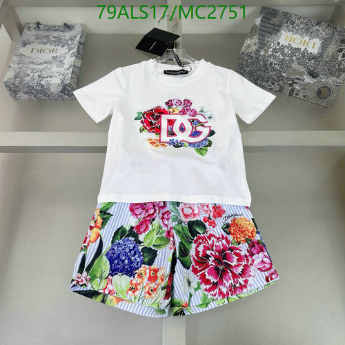 Dolce & Gabbana Kids' Floral & Striped Tee and Shorts Set for Summer