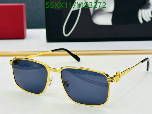 Cartier Gold-Tone Rectangular Sunglasses - Classic Style for Men & Women