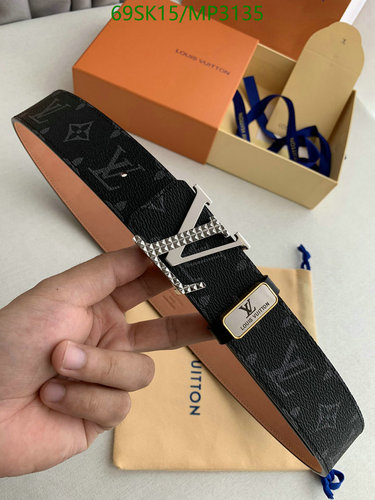 Louis Vuitton Monogram Reversible Belt with Silver Buckle - 3.8CM Width 28 Louis Vuitton Monogram Reversible Belt with Silver Buckle - 3.8CM Width