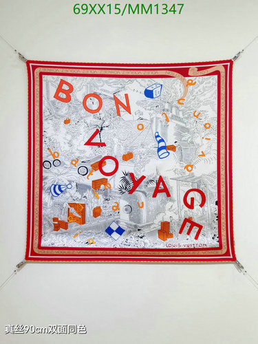 Louis Vuitton Bon Voyage Silk Scarf 90CM x 90CM - Luxurious & Versatile