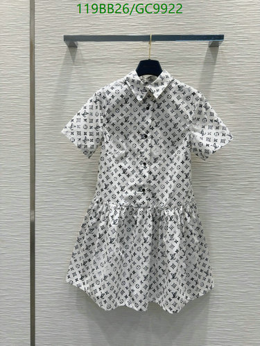 Louis Vuitton Women's Monogram Cotton Short Sleeve Shirt Dress