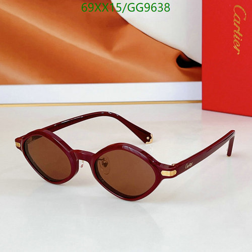 Cartier Fashion Oval Sunglasses for Women - Elegant Burgundy Frame & Brown Lenses