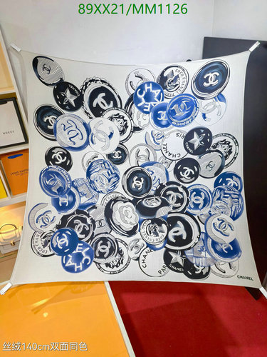 Chanel Silk & Cashmere Scarf - Luxurious Designer Accessory for Women