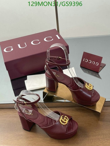 Gucci Women's Leather Platform Sandals with Interlocking G Buckle