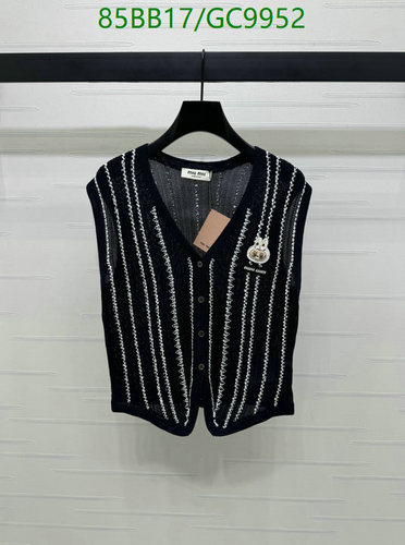 Miu Miu Women's Sleeveless V-Neck Cardigan Vest - Black Wool Knit Top