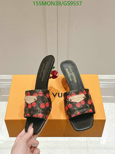 Louis Vuitton Murakami Cherry Print Heeled Slides - Women's Designer Mules