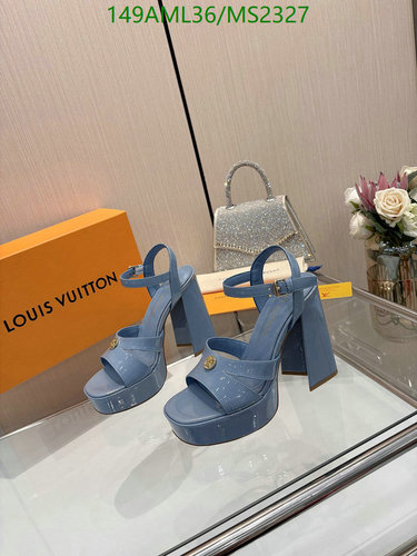 Louis Vuitton Women's Blue Patent Leather Platform Sandals - 12CM Heel 39 Louis Vuitton Women's Blue Patent Leather Platform Sandals - 12CM Heel