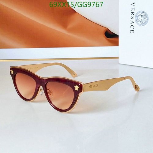 Versace Cat-Eye Sunglasses for Women - Chic Burgundy Frame & Gold Accents