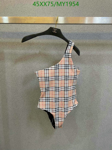 Burberry One-Shoulder Vintage Check Swimsuit for Women - Iconic Designer Beachwear